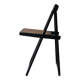 Folding designer chair in black wood and caning, Aldo Jacober 1970