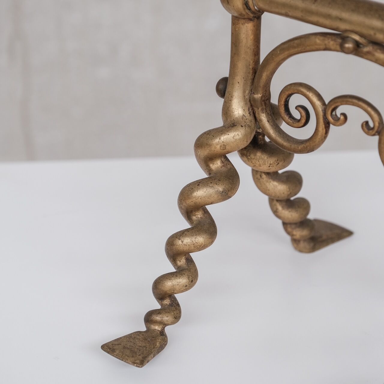 2 brass antique fire dogs