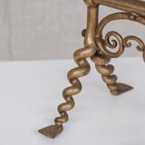 2 brass antique fire dogs