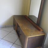 Art deco boat dressing table with large mirror 1940s