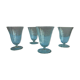 Lot of 4 chiseled glasses flared shape leaf patterns