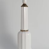 White Opaline Glass & Brass Heiberg Table Lamp, Denmark, Mid-19th century