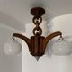 Art Deco chandelier in wood and glass from Clichy