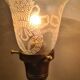 2 tripod lamps empire napoleon 1890 acid-etched tulips in unsigned bacara 46x15