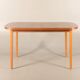 Vintage teak dining table with 2 extensions 1960 suede