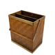 Hollywood regency brass and woven bamboo magazine rack, Metal Linea Nova Italy 1970