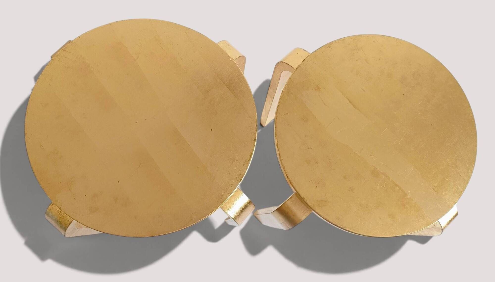 1990s IKEA Frosta Stools in the Style of Alvar Aalto, Gold Leaf Covered