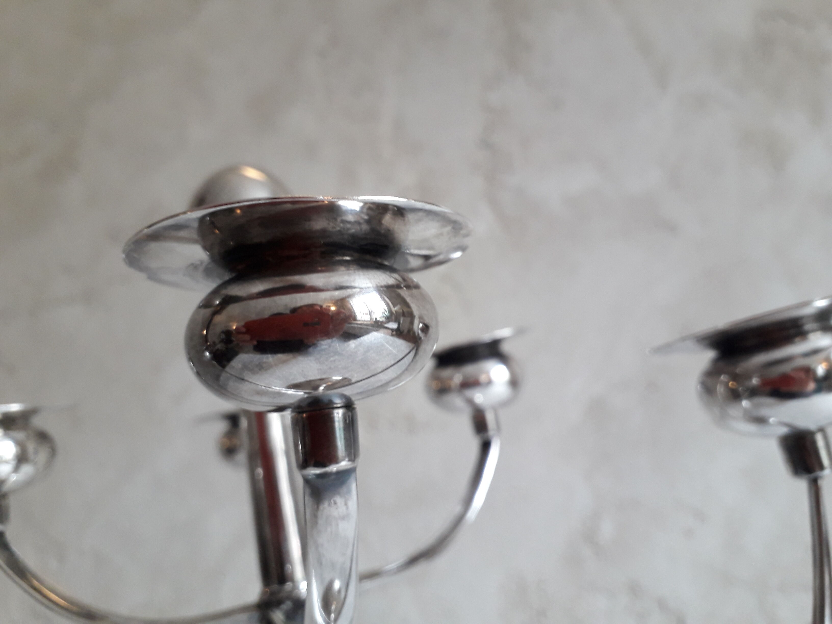 Silver metal chandelier by Gustav Beran for Keltum