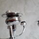 Silver metal chandelier by Gustav Beran for Keltum