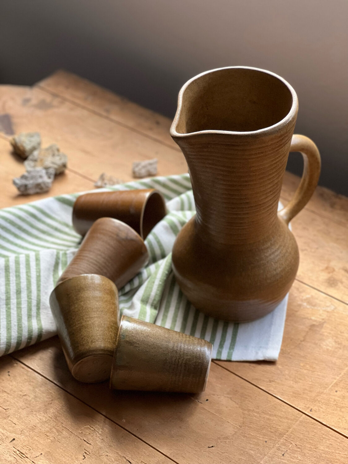 Digoin stoneware orangeade service 1960-70