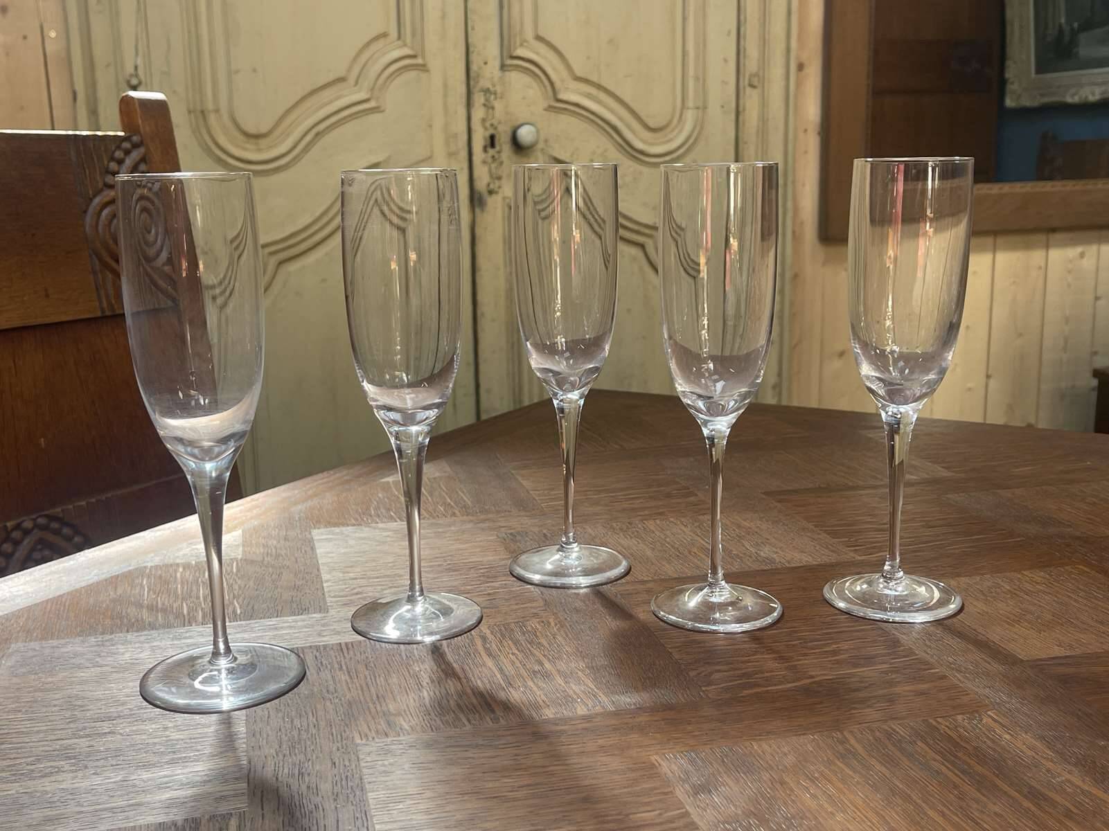 Series of 5 Sèvres crystal flutes - Arpèges model