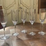 Series of 5 Sèvres crystal flutes - Arpèges model