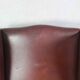 English Georgian Style Brown Leather Wingback Armchair