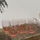 7 twisted pink crystal water glasses
