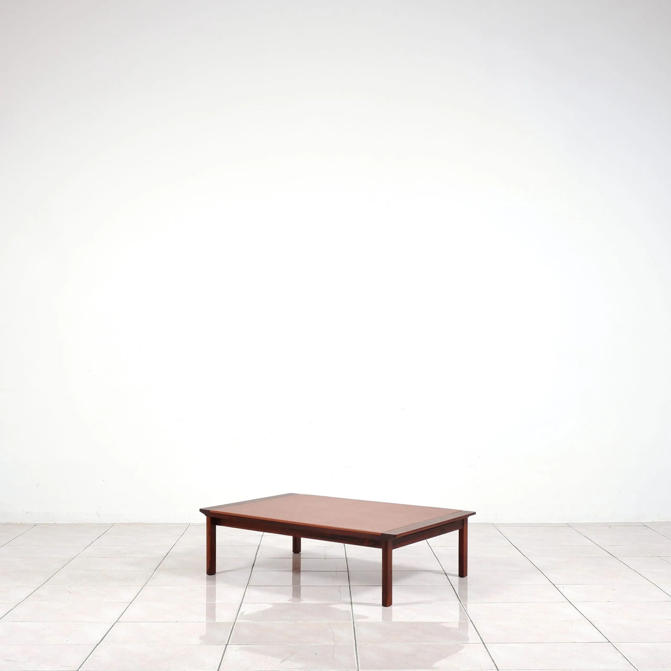 Hans Olsen rosewood leather coffee table