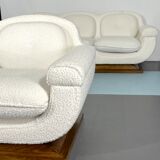 Mid-century White Art Deco sofa and armchair. Italy 1930s