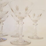 6 Baccarat crystal champagne cups, around 1920
