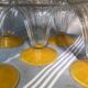Set of 5 frosted yellow vintage ice cups