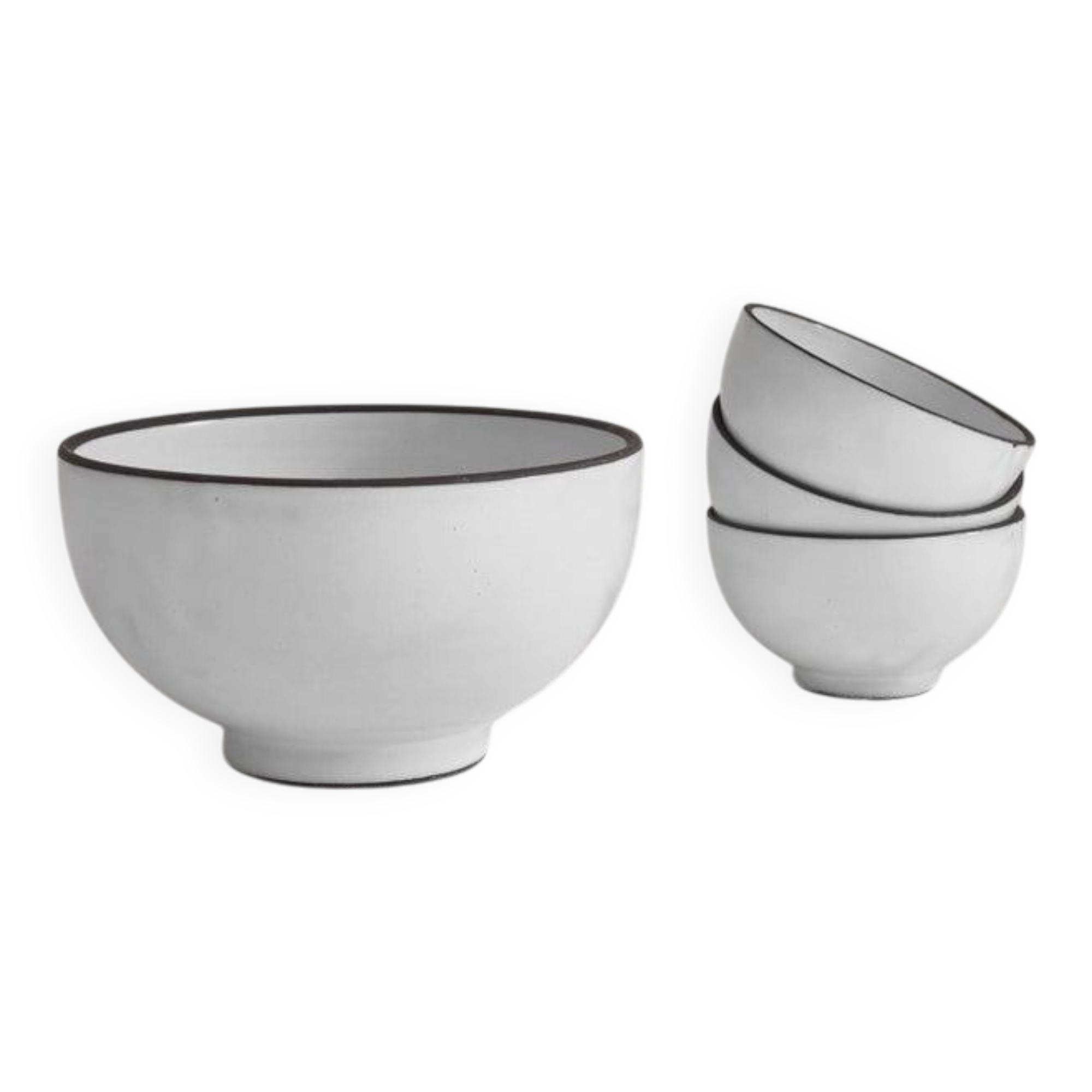 Set of studio pottery bowls mid-century, 1960s