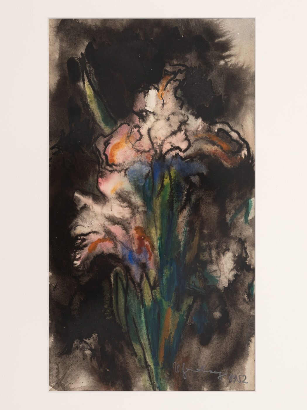 Flower in the Darkness, Aquarelle on Paper, 43 x 63 cm