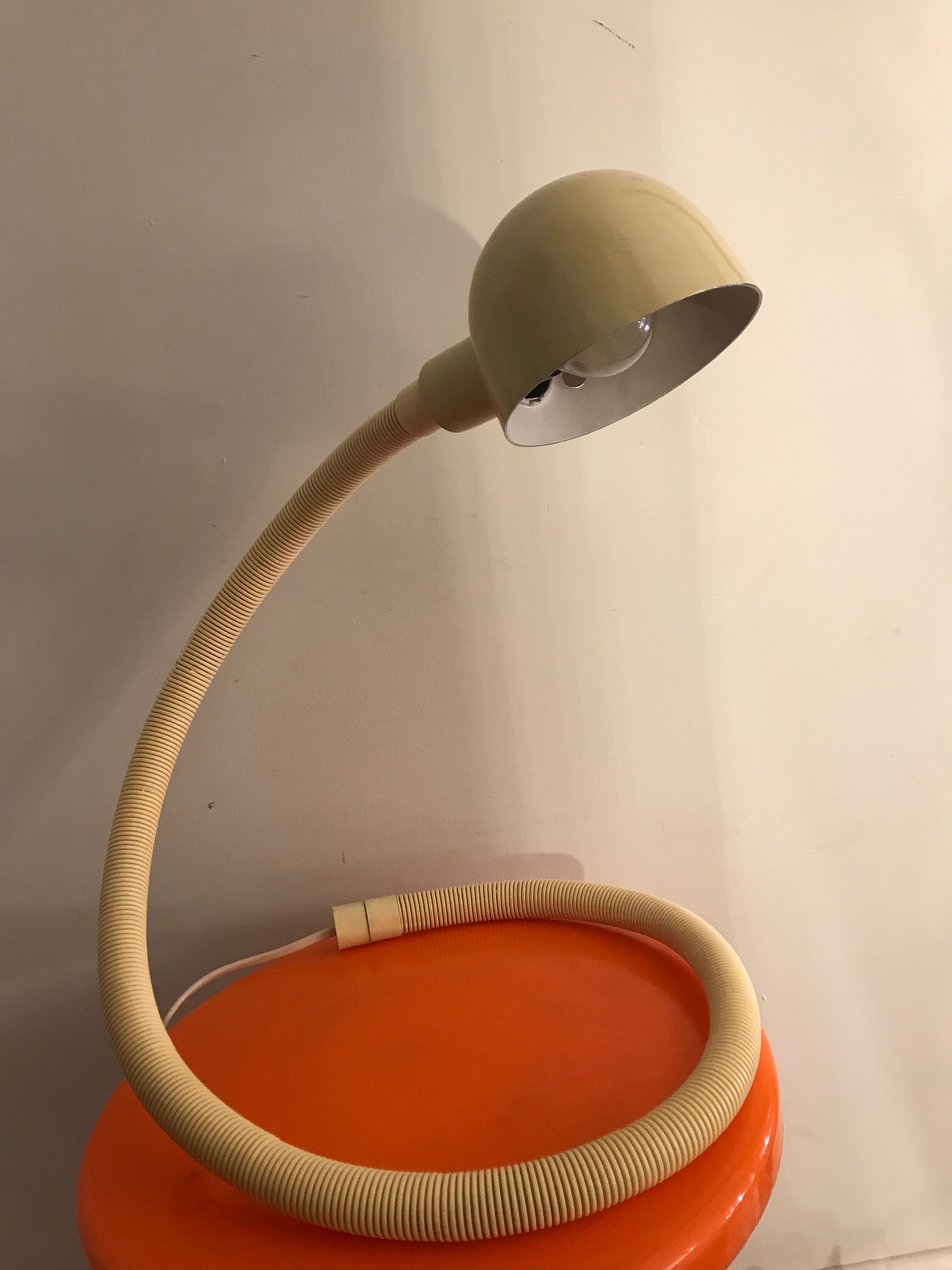 Hebi cream Snake lamp Isao Hosoe for Valenti 1970