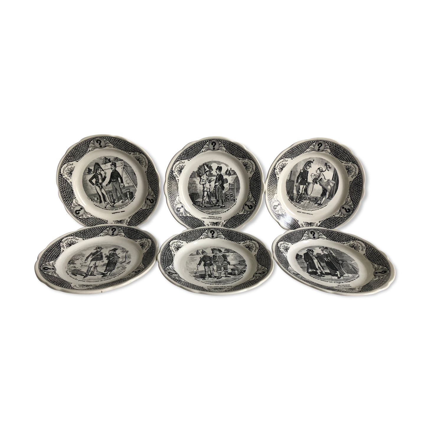 6 "guessing" talking plates - Sarreguemines