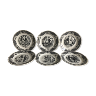 Set de 6 assiettes parlantes "devinettes" - Sarreguemines