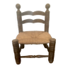 Straw wood chair Charles Dudouyt style 1940