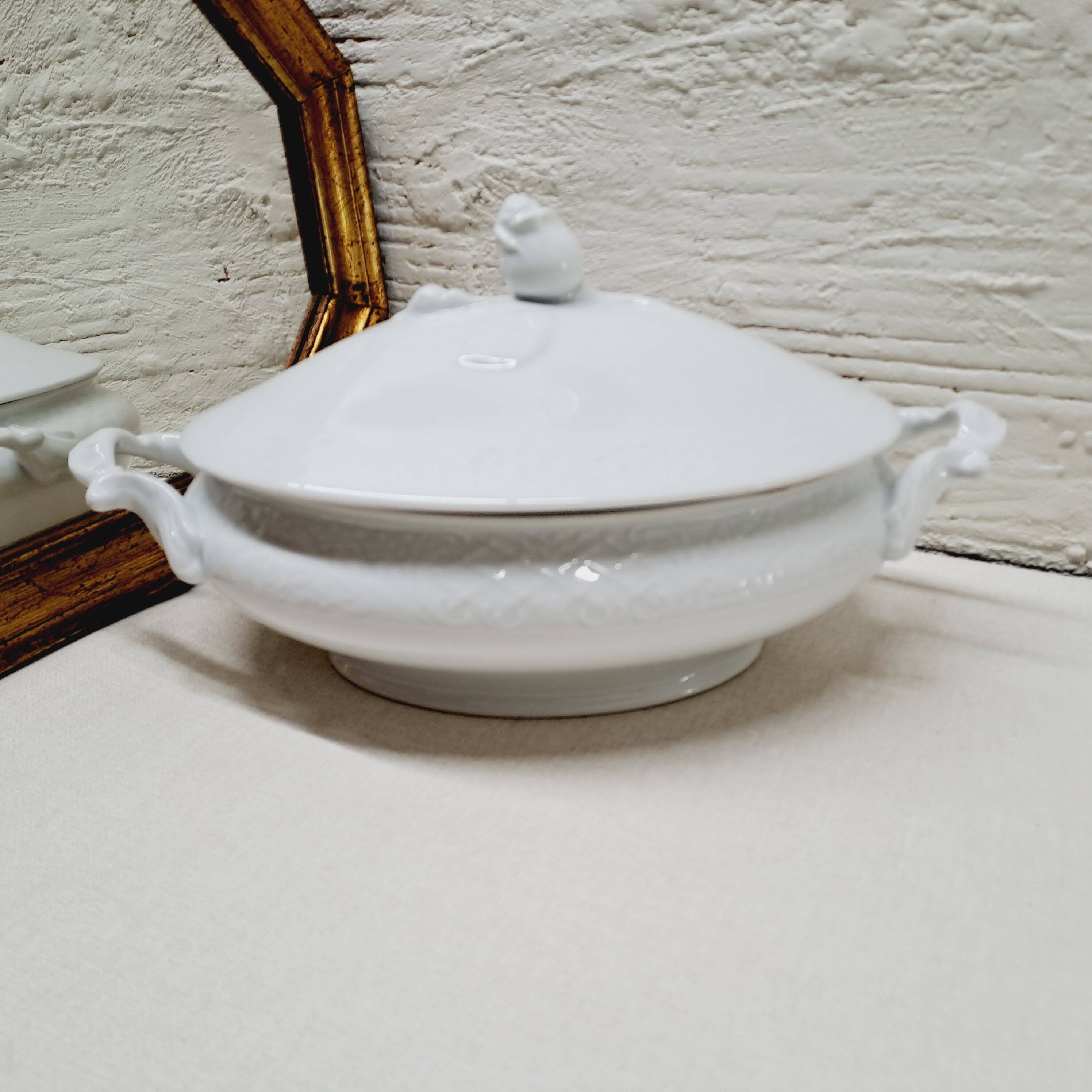 Légumier ovale porcelaine blanc