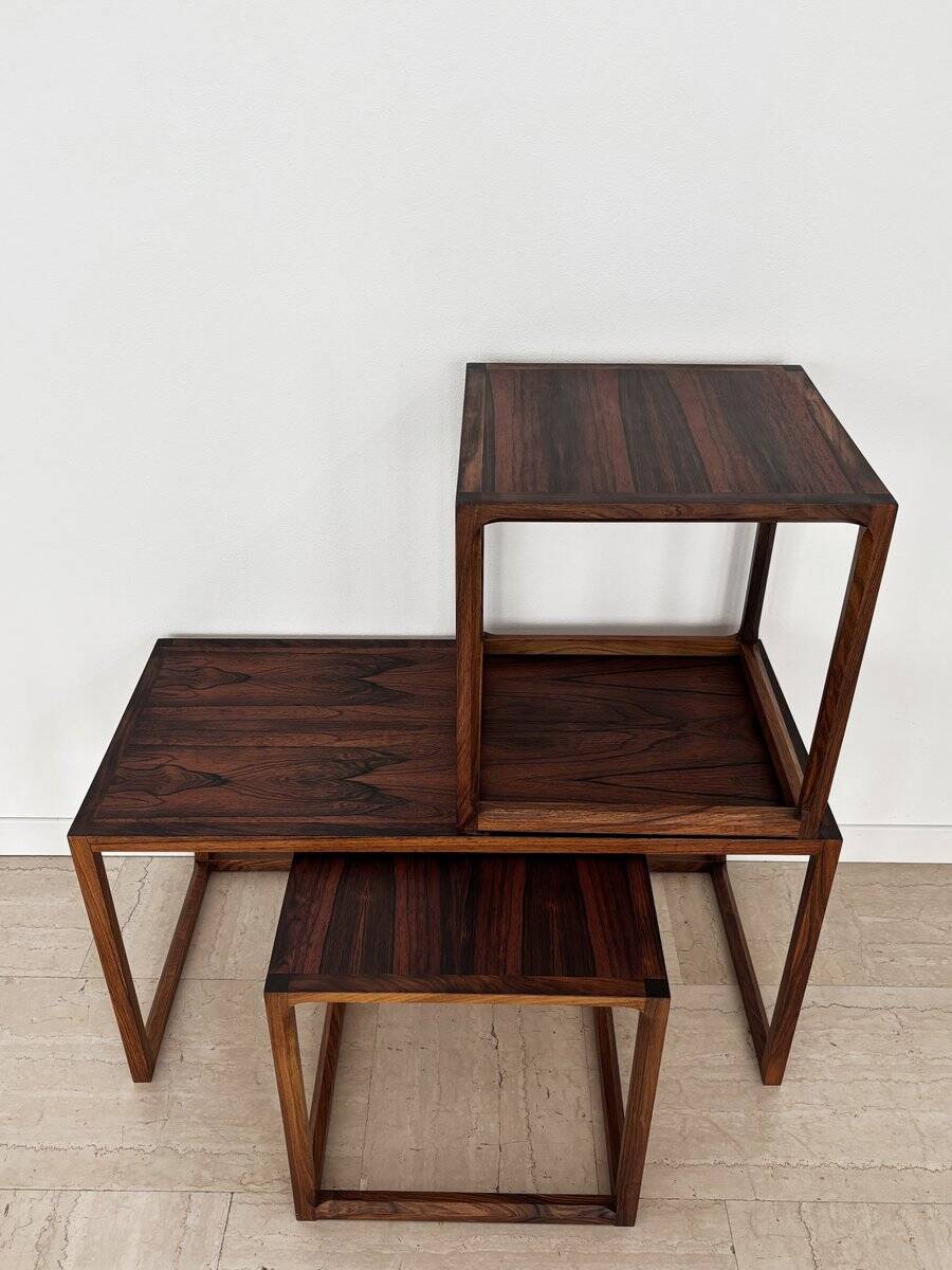Nesting Tables attributed to Aksel Kjesgaard, Denmark, 1960s, Set of 3