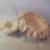 Old alabaster bird drinker centerpiece cup