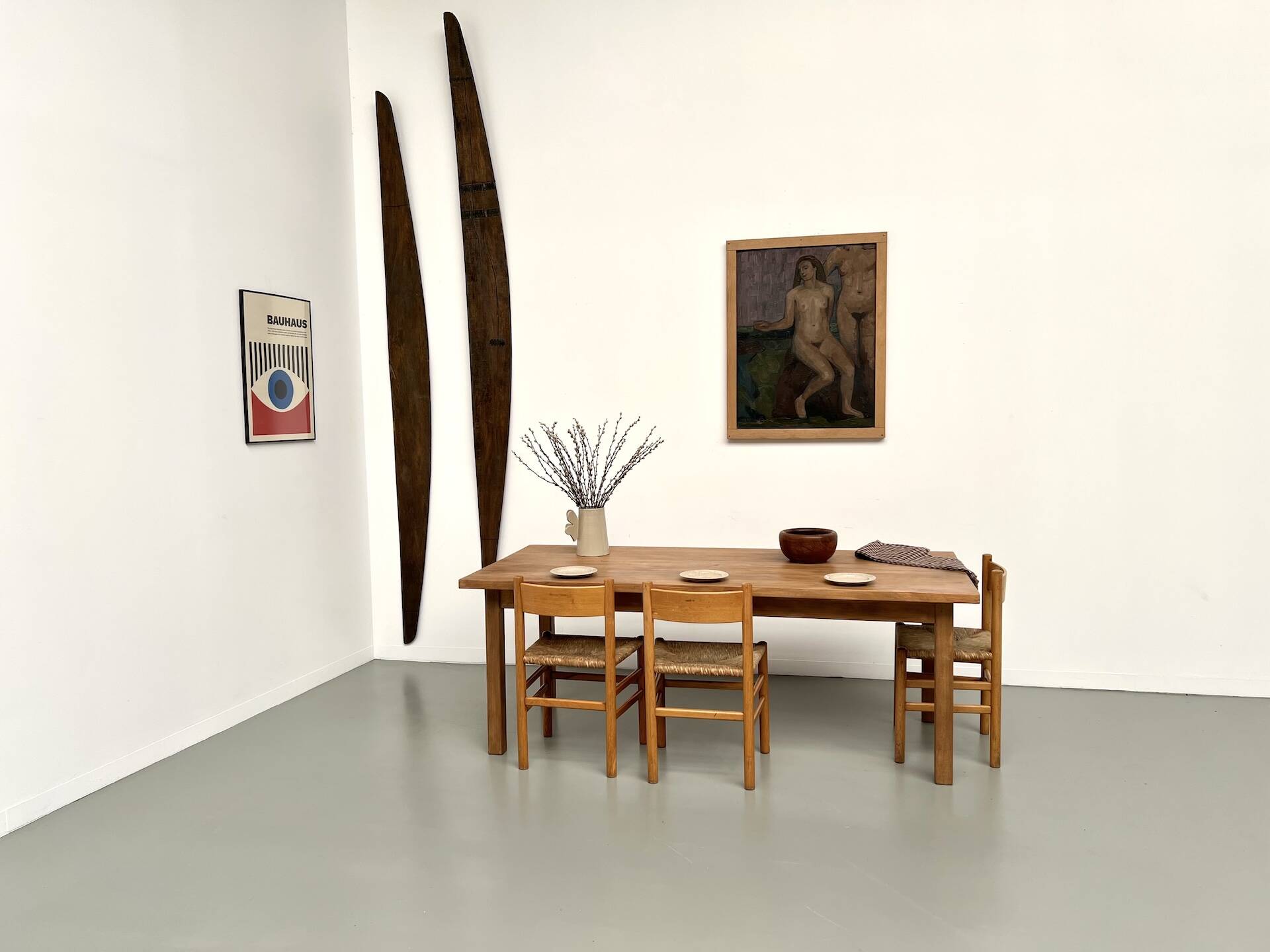 Solid beech farmhouse table