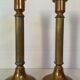 Pair of old brass candle holders