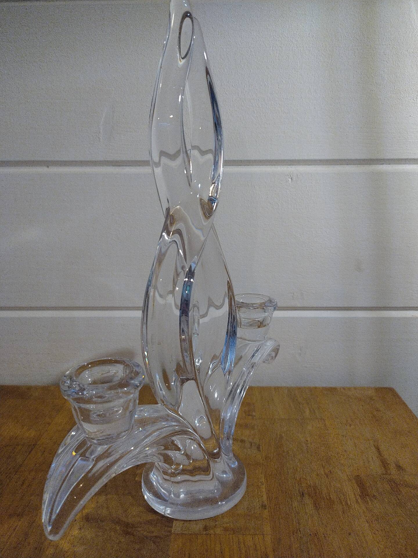 4 crystal lily candle holders from Vannes le Châtel.