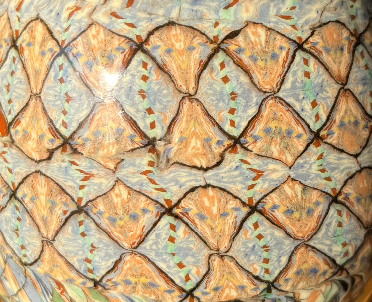 Small Vallauris vase in mosaic clay signed Gerbino