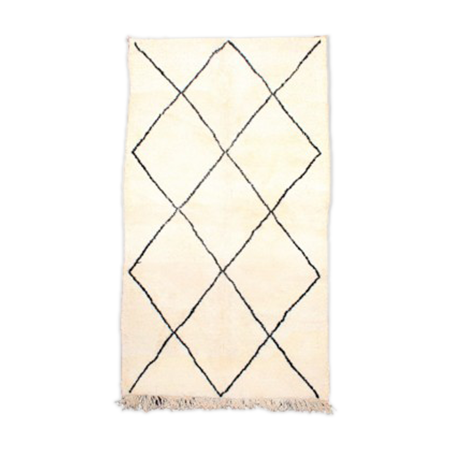 Carpet Beni Ouarai Berber black diamonds 150x255cm