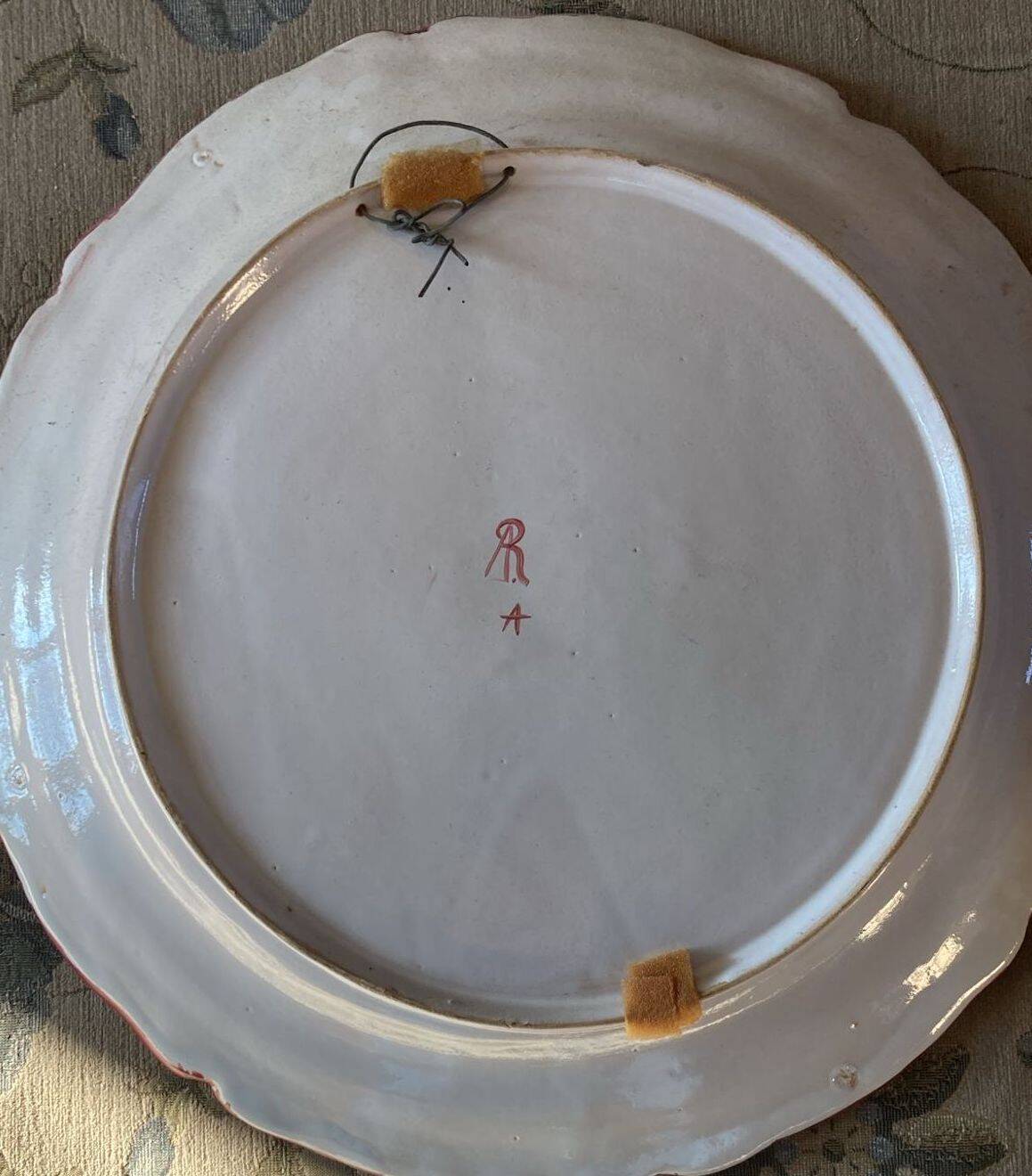 Large ceramic dish with Alfons Mucha decor