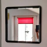 Square black plastic mirror