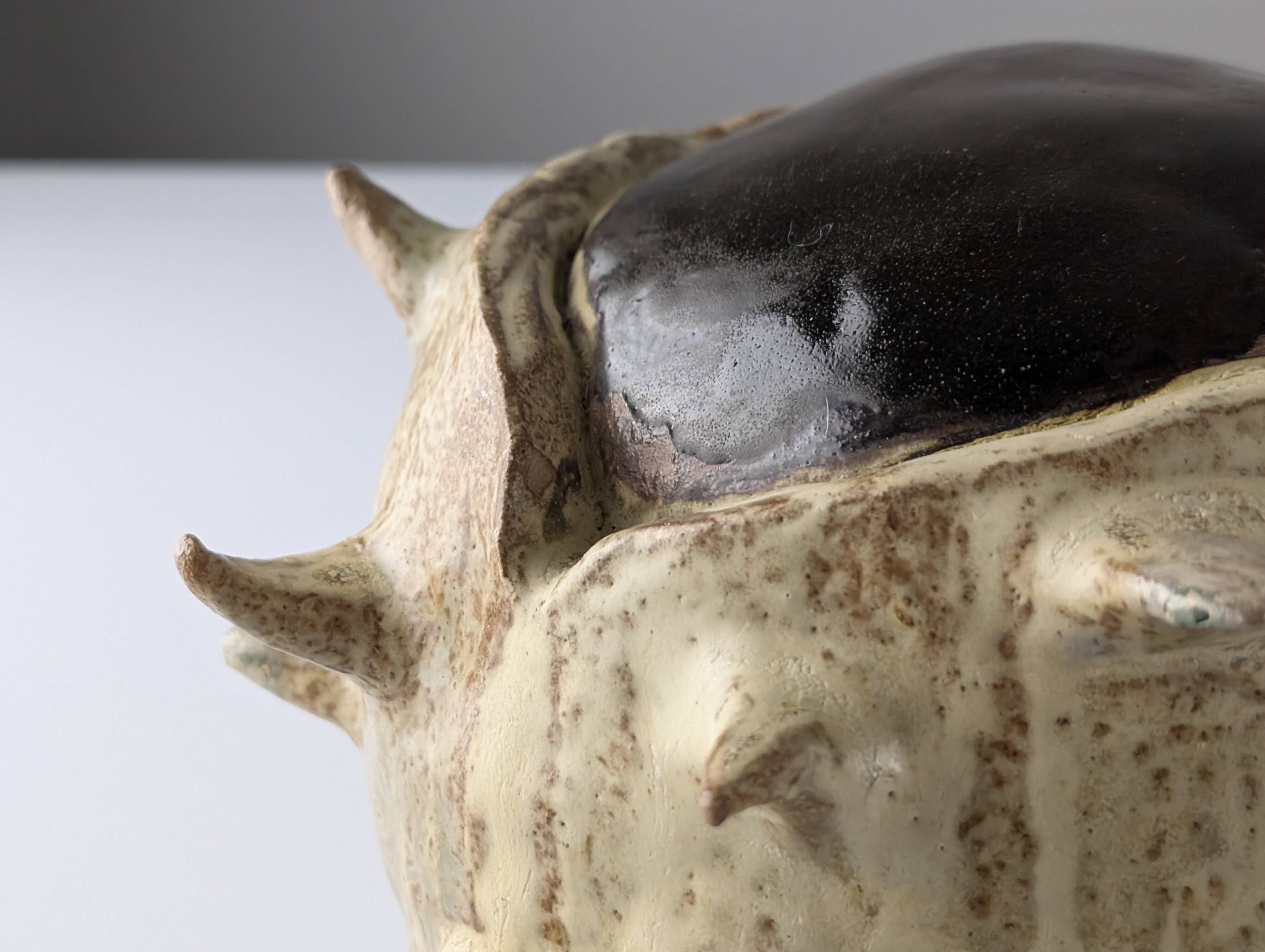 Large Organic Glazed Stoneware Chestnut Sculpture, 20th Century