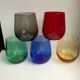 Set of 5 colored water glasses design 60s-70s
