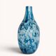 Brutalist Blue and White Reactive Art Glass Vase, Europe, 1970s