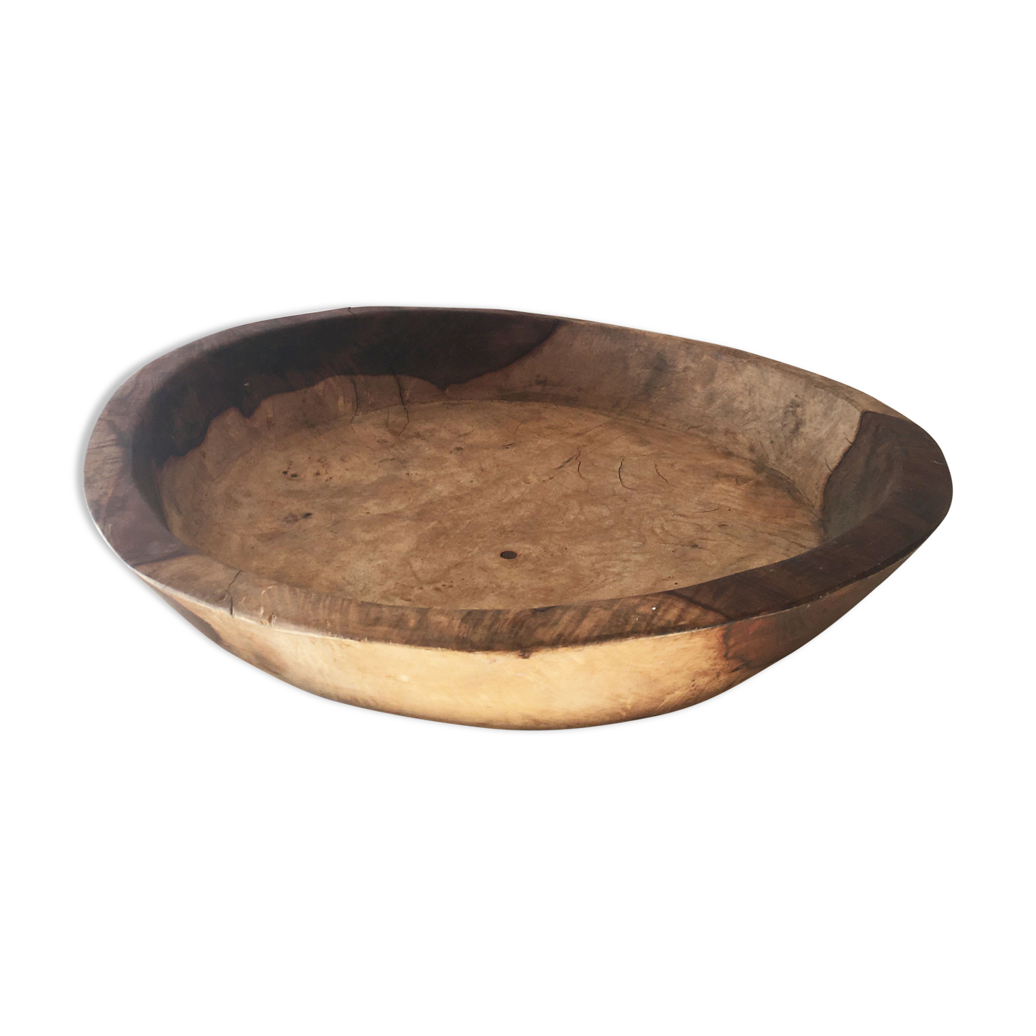 Brutalist solid wood dish 57cm