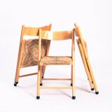 Vintage Italian straw folding chairs, set of 3