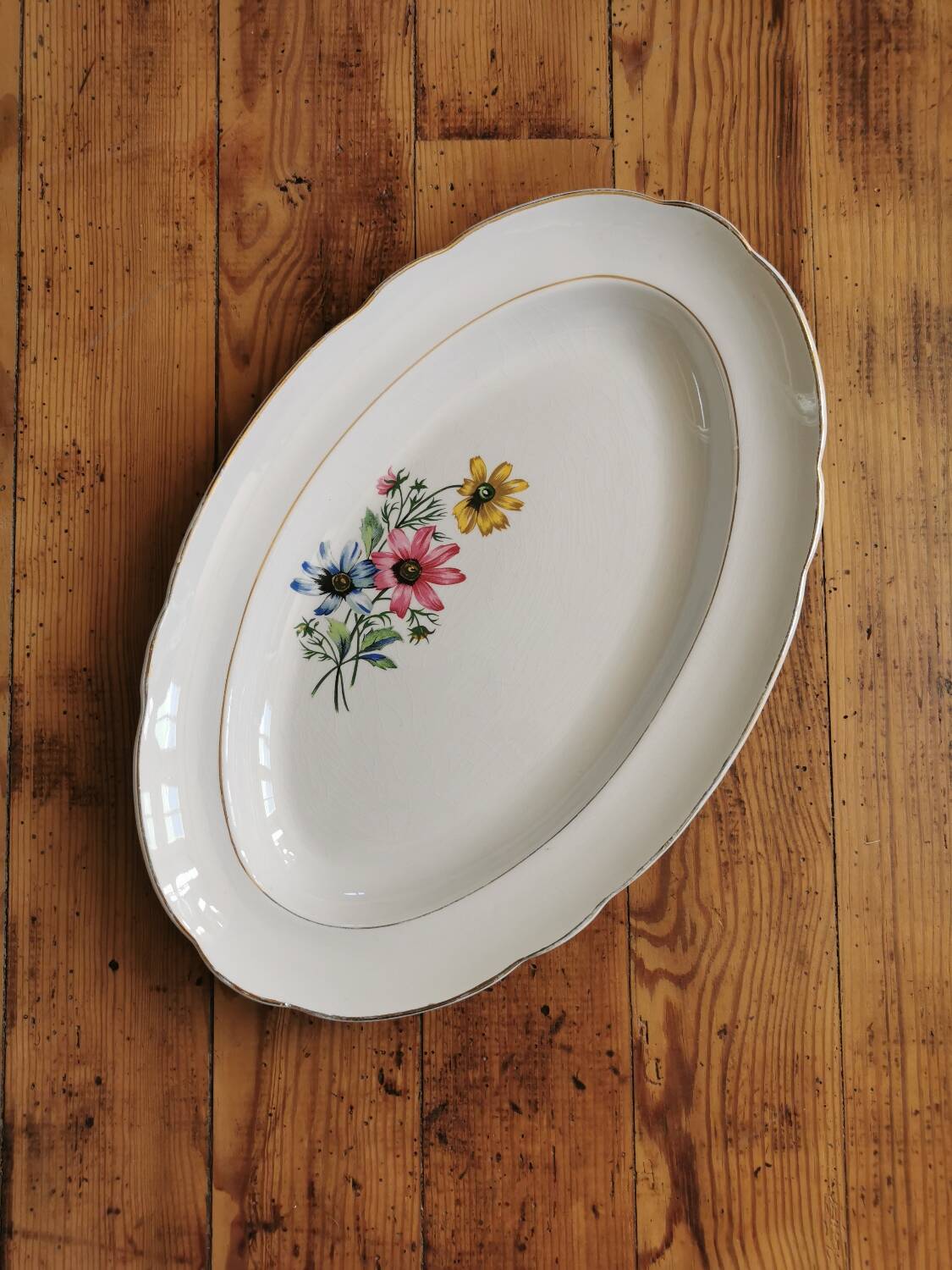 Plat ovale vintage L'Amandinoise Printemps