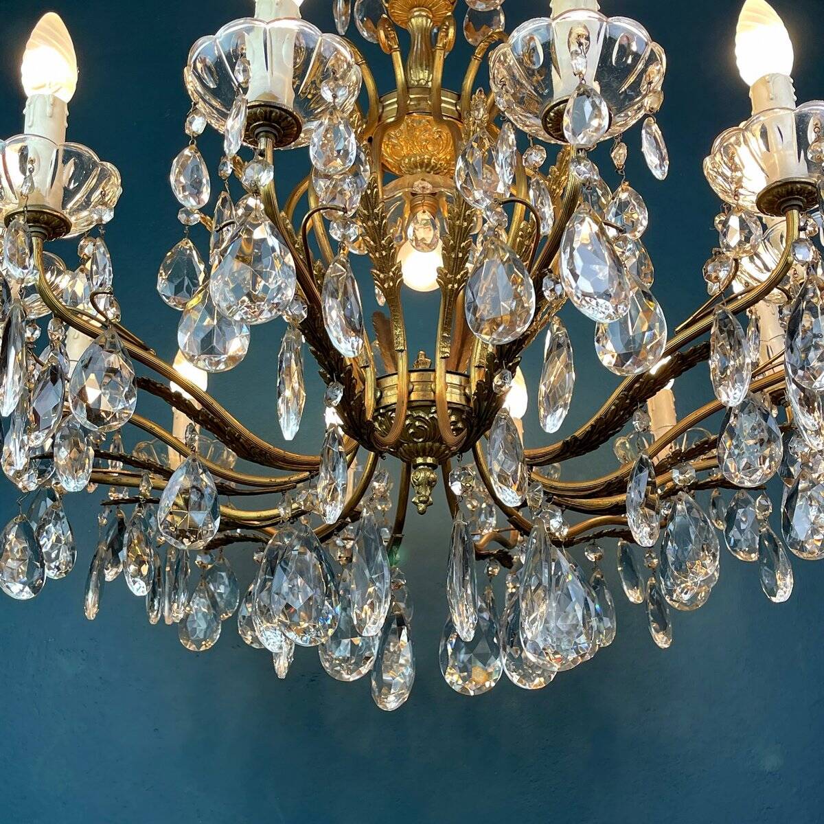 Large crystal chandelier, Italy, 1950s