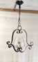 Vintage metal and glass pendant light - mid-20th century