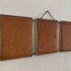 Vintage 1960s triptych barber hairdresser pumpkin mirror - 27 x 68 cm