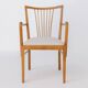 Vintage 1950s German Armchair | Solid Beech Wood | Newly Upholstered Chair