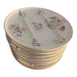 Assiettes à asperges en faïence de Longchamp décor Pompadour