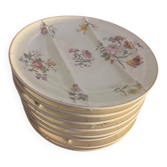 Longchamp earthenware asparagus plates with Pompadour decor